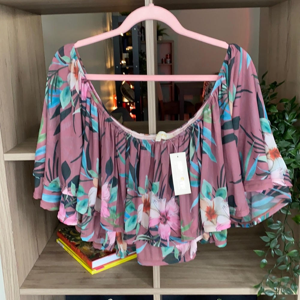 Sarah Rae Vargas+ftf floral cropped top